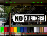 NO CELL PHONE USE Business Window Decal